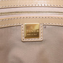 FENDI Zucchino Canvas Hand Bag Coated Canvas Orange Gold Auth 209422-17