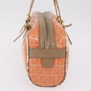 FENDI Zucchino Canvas Hand Bag Coated Canvas Orange Gold Auth 209422-4