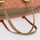 FENDI Zucchino Canvas Hand Bag Coated Canvas Orange Gold Auth 209422-8