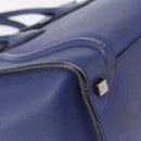 CELINE Luggage Micro Shopper Hand Bag Leather Blue Gold Auth 209428-14