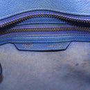 CELINE Luggage Micro Shopper Hand Bag Leather Blue Gold Auth 209428-18