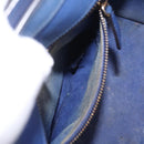 CELINE Luggage Micro Shopper Hand Bag Leather Blue Gold Auth 209428-23