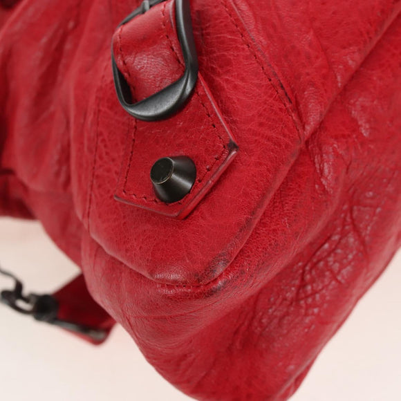 Balenciaga The First Hand Bag Leather 2way Red 103208 Auth 209432V