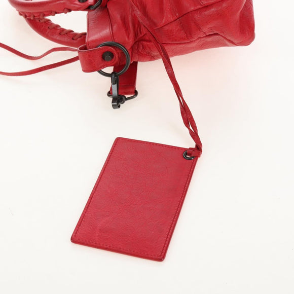 Balenciaga The First Hand Bag Leather 2way Red 103208 Auth 209432V