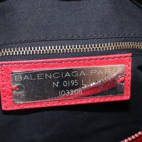 Balenciaga The First Hand Bag Leather 2way Red 103208 Auth 209432V
