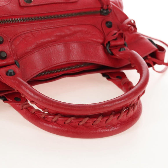 Balenciaga The First Hand Bag Leather 2way Red 103208 Auth 209432V