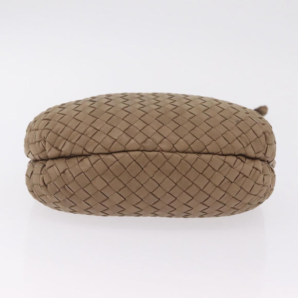 Bottega Veneta INTRECCIATO Shoulder Bag Leather Beige Gold Auth 209433A