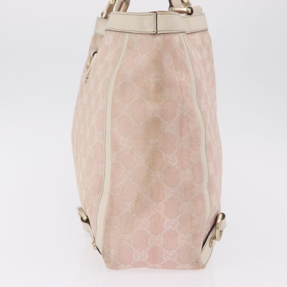 GUCCI GG Canvas Tote Bag Pink Gold 141472 Auth 209435