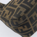 FENDI Zucca Canvas Mamma Baguette Hand Bag Black Brown Auth 209437V-14