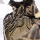 FENDI Zucca Canvas Mamma Baguette Hand Bag Black Brown Auth 209437V-21