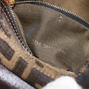 FENDI Zucca Canvas Mamma Baguette Hand Bag Black Brown Auth 209437V-24