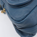 Chloe Paraty Hand Bag Leather 2way Blue Gold Auth 209438V-14