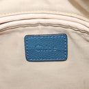 Chloe Paraty Hand Bag Leather 2way Blue Gold Auth 209438V-22