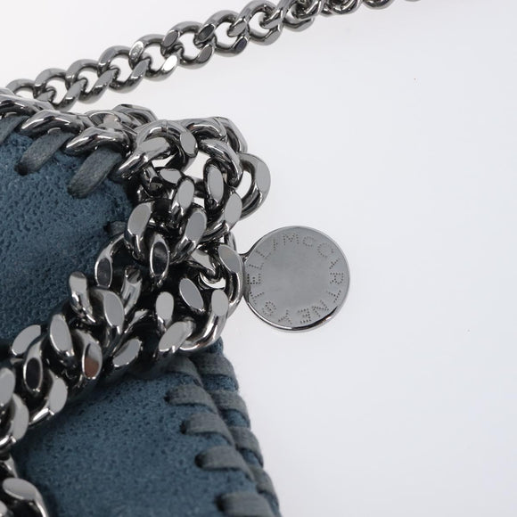 Stella McCartney Chain Falabella Shoulder Bag Polyester Blue Silver Auth 209439V