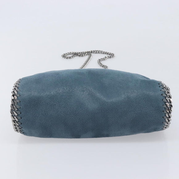 Stella McCartney Chain Falabella Shoulder Bag Polyester Blue Silver Auth 209439V