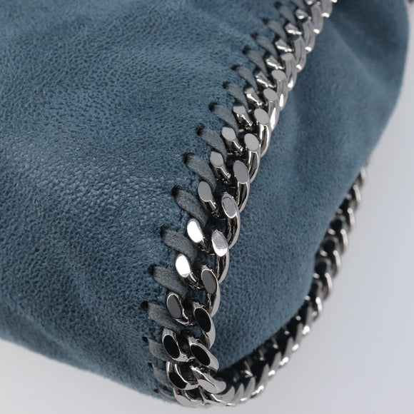 Stella McCartney Chain Falabella Shoulder Bag Polyester Blue Silver Auth 209439V