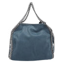 Stella McCartney Chain Falabella Shoulder Bag Polyester Blue Silver Auth 209439V-3