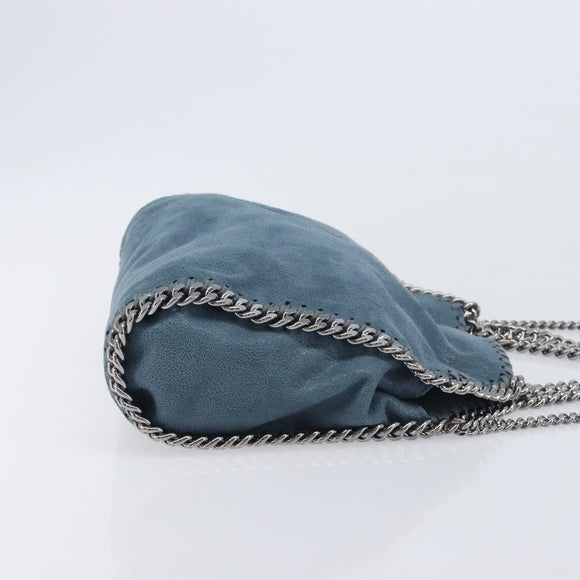 Stella McCartney Chain Falabella Shoulder Bag Polyester Blue Silver Auth 209439V