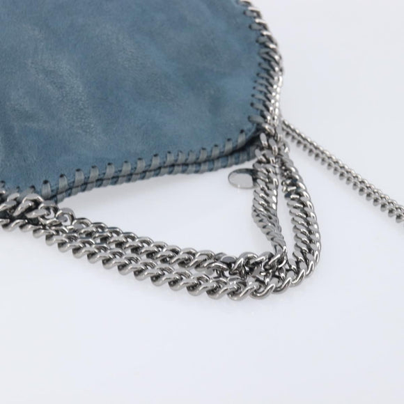 Stella McCartney Chain Falabella Shoulder Bag Polyester Blue Silver Auth 209439V