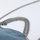 Stella McCartney Chain Falabella Shoulder Bag Polyester Blue Silver Auth 209439V-8