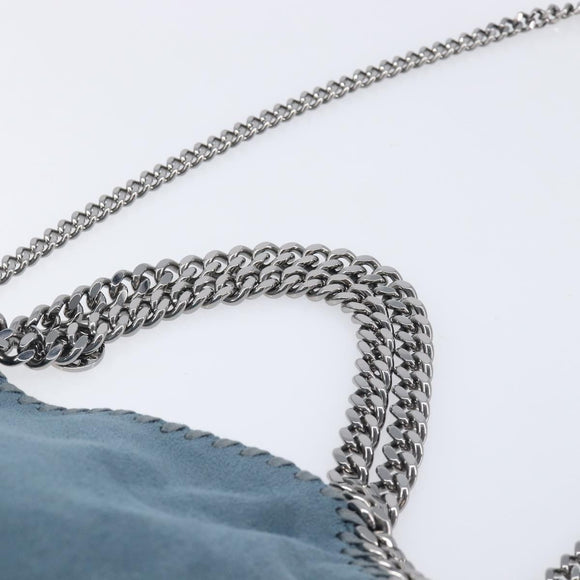 Stella McCartney Chain Falabella Shoulder Bag Polyester Blue Silver Auth 209439V