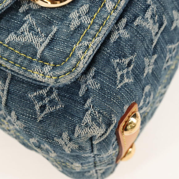 LOUIS VUITTON Monogram Denim Buggy PM Shoulder Bag Blue M95049 LV Auth 209440V