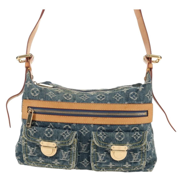 LOUIS VUITTON Monogram Denim Buggy PM Shoulder Bag Blue M95049 LV Auth 209440V