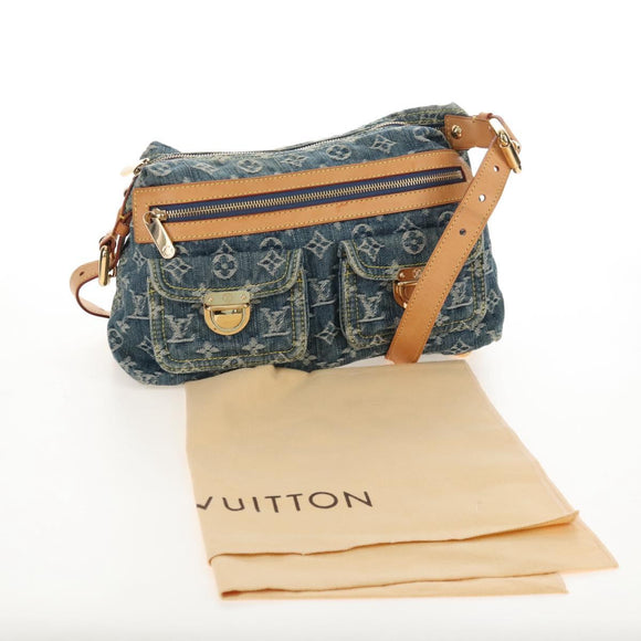 LOUIS VUITTON Monogram Denim Buggy PM Shoulder Bag Blue M95049 LV Auth 209440V