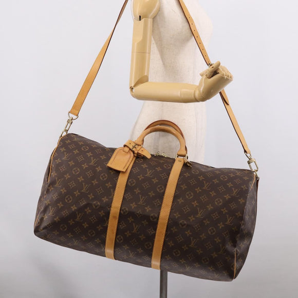 LOUIS VUITTON Monogram Keepall Bandouliere55 Boston Bag M41414 LV Auth 209443V