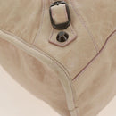 Balenciaga The City Hand Bag Leather 2way Beige 115748 Auth 209446V-16