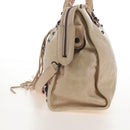 Balenciaga The City Hand Bag Leather 2way Beige 115748 Auth 209446V-6
