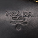 PRADA Chain Shoulder Bag Leather Black Gold Auth 209449V-15