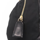 PRADA Chain Shoulder Bag Leather Black Gold Auth 209449V-16