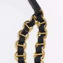 PRADA Chain Shoulder Bag Leather Black Gold Auth 209449V-9