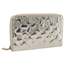 CHANEL Icon line Long Wallet Patent leather Gold CC Auth 209452V-1