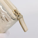 CHANEL Icon line Long Wallet Patent leather Gold CC Auth 209452V-12