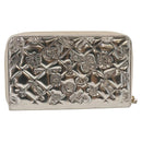 CHANEL Icon line Long Wallet Patent leather Gold CC Auth 209452V-3