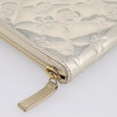 CHANEL Icon line Long Wallet Patent leather Gold CC Auth 209452V-9