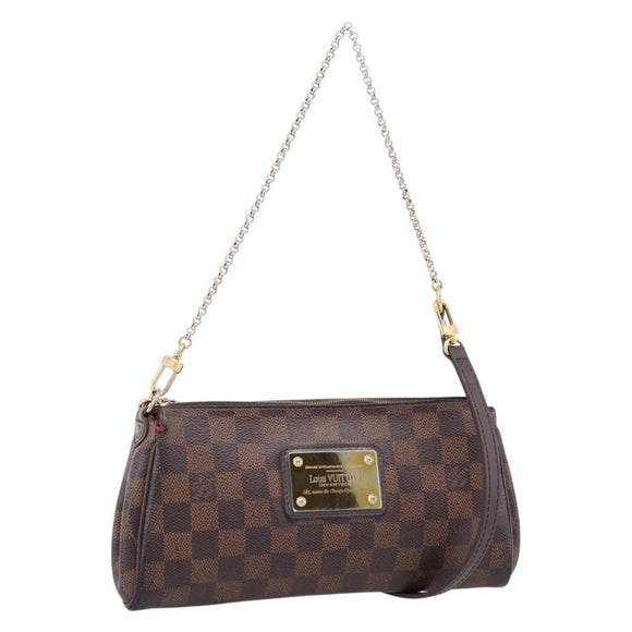 LOUIS VUITTON Damier Ebene Eva Shoulder Bag N55213 LV Auth 209468