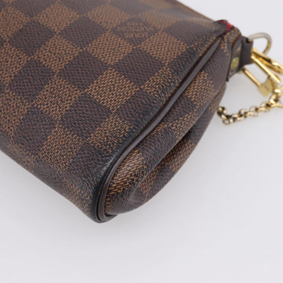 LOUIS VUITTON Damier Ebene Eva Shoulder Bag N55213 LV Auth 209468