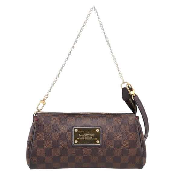 LOUIS VUITTON Damier Ebene Eva Shoulder Bag N55213 LV Auth 209468