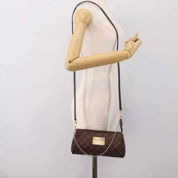 LOUIS VUITTON Damier Ebene Eva Shoulder Bag N55213 LV Auth 209468