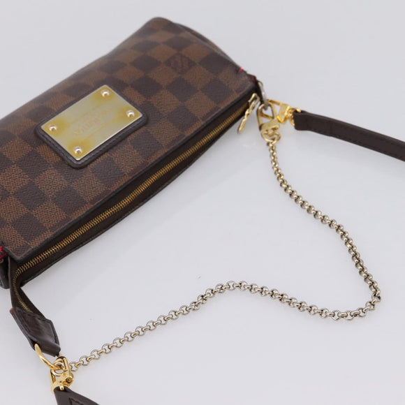LOUIS VUITTON Damier Ebene Eva Shoulder Bag N55213 LV Auth 209468
