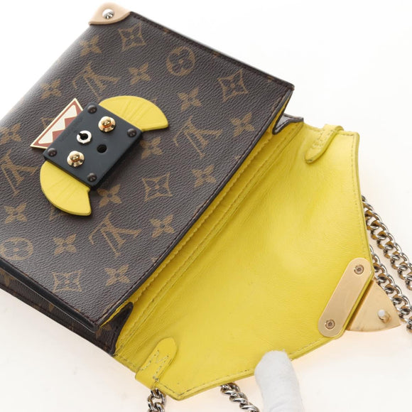 LOUIS VUITTON Monogram Chain Pochette Mask PM Bag Yellow M50127 LV Auth 209469V