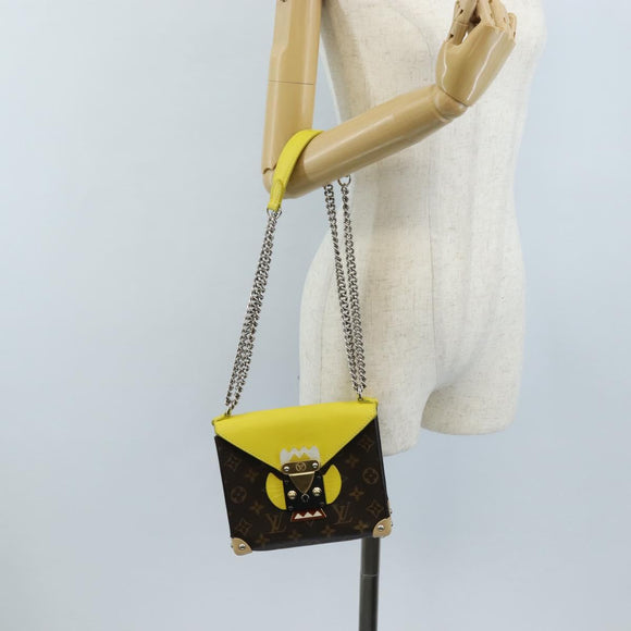 LOUIS VUITTON Monogram Chain Pochette Mask PM Bag Yellow M50127 LV Auth 209469V