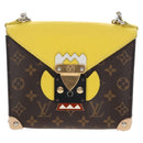 LOUIS VUITTON Monogram Chain Pochette Mask PM Bag Yellow M50127 LV Auth 209469V-2