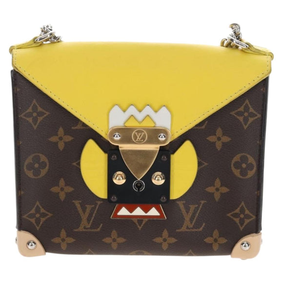 LOUIS VUITTON Monogram Chain Pochette Mask PM Bag Yellow M50127 LV Auth 209469V