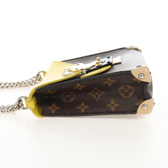 LOUIS VUITTON Monogram Chain Pochette Mask PM Bag Yellow M50127 LV Auth 209469V