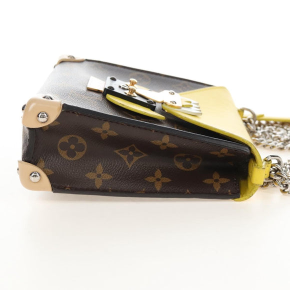 LOUIS VUITTON Monogram Chain Pochette Mask PM Bag Yellow M50127 LV Auth 209469V