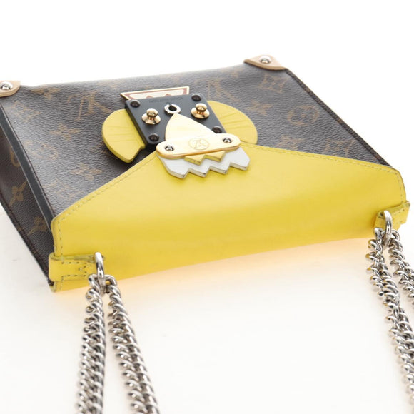 LOUIS VUITTON Monogram Chain Pochette Mask PM Bag Yellow M50127 LV Auth 209469V